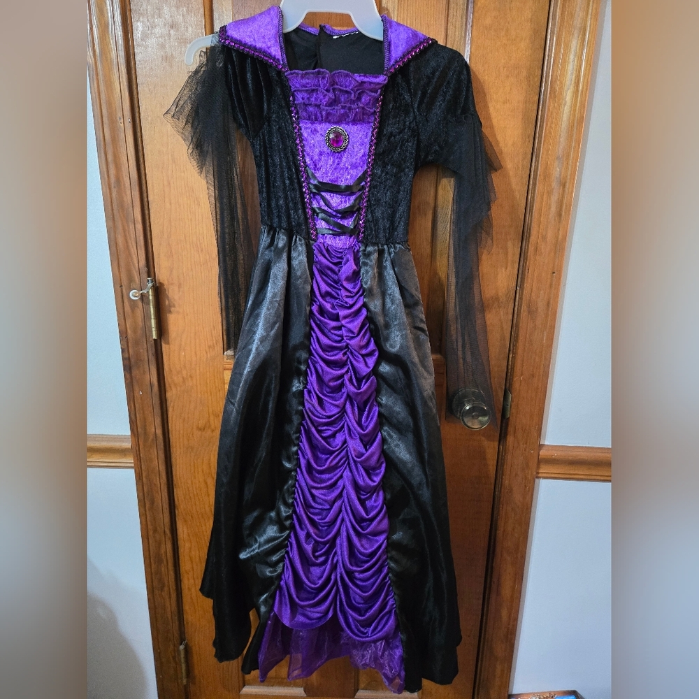 Mystical Purple and Black Kids Vampire Princess Or Witch Costume
